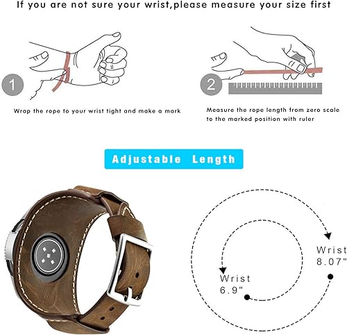 Miniatura 6 de CooBES Compatible con Samsung Galaxy Watch 1.811 inGalaxy Watch 3 1.772 inGear S3 FrontierClassic Bands, 0.866 pulgadas, correa de repuesto de cuero