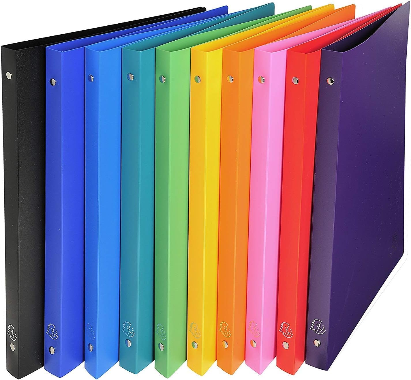 Exacompta 541999E Ringbuch (PP, DIN A4, blickdicht, Rücken 20mm) (Ringbuch 4 Ringe, sortiert, 10er Pack)