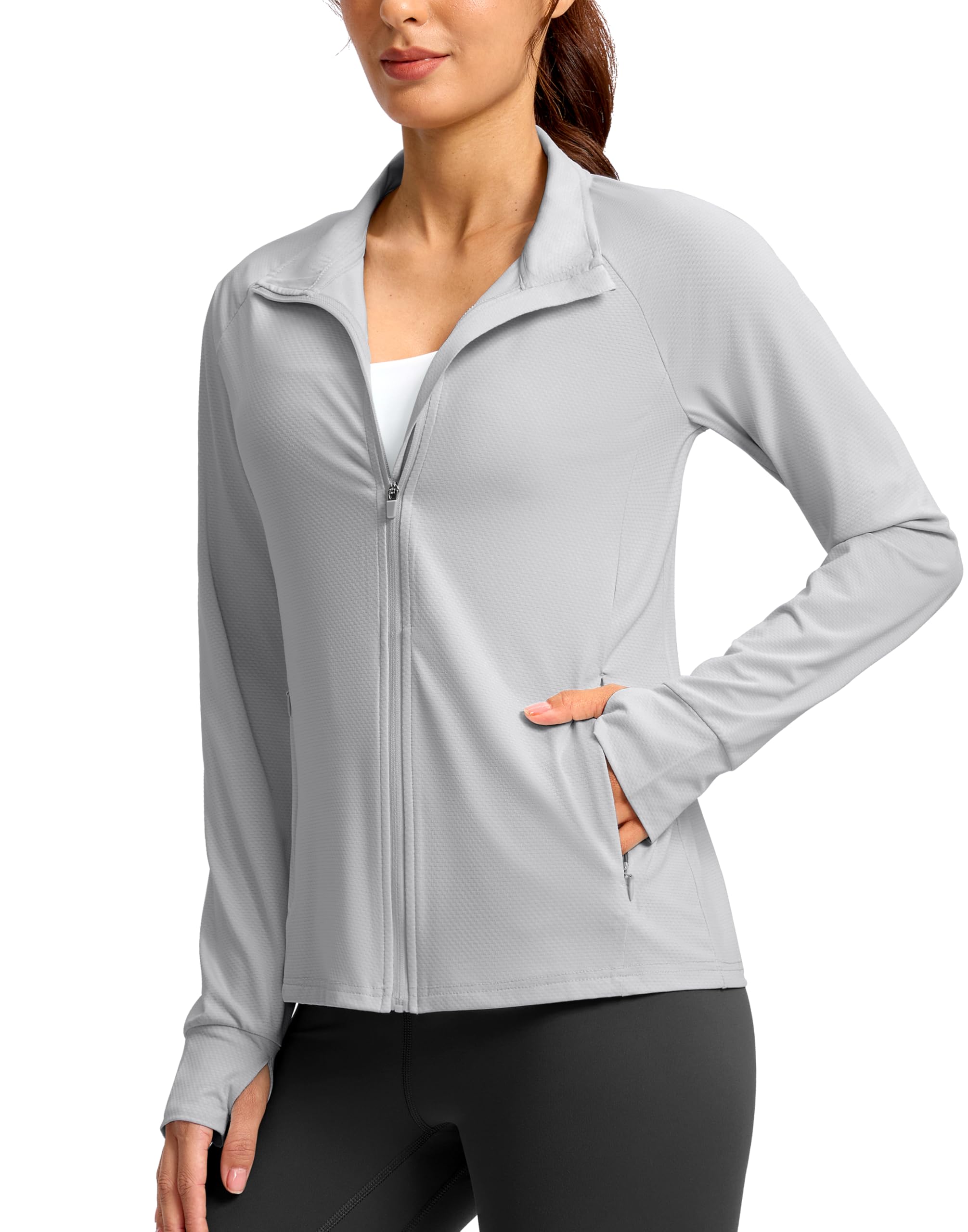 G Gradual Women's Sun Protection Lightweight Athletic Jacket Zip Up Jacket