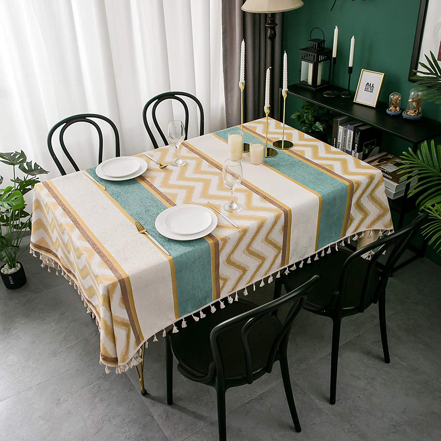 Nappe de table 140x140cm décoration de table anti-poussière en coton