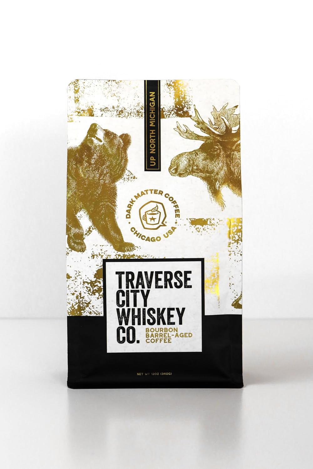 Traverse City Whiskey Co. Barrel Aged Coffee | Stillhouse Blend Aged in 10 Year Old Bourbon Barrels | Medium Roasted Beans for a Bold and Smooth Taste | 12oz