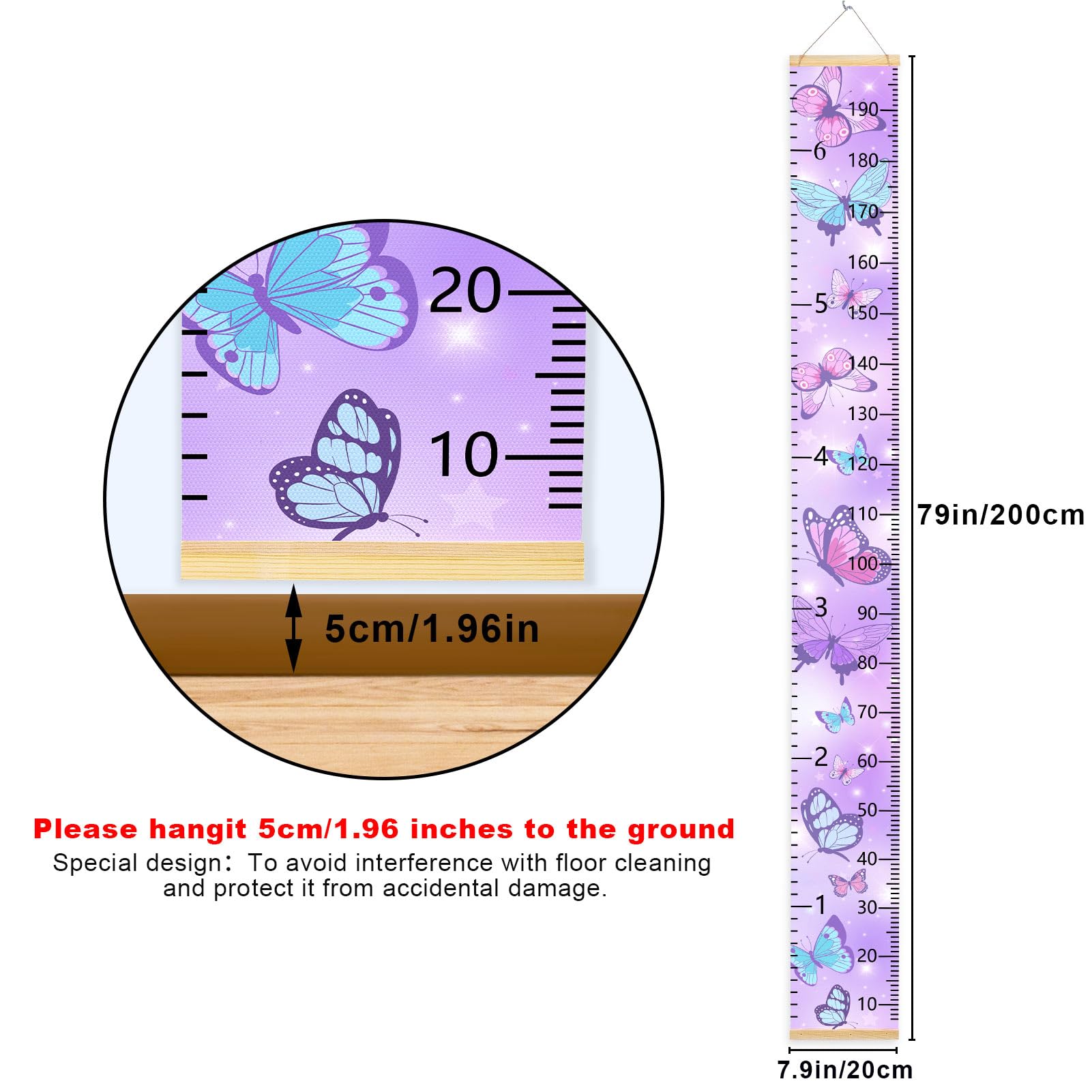 Cartello Misura Altezza Bambini In Legno - Grafico Crescita Con Animali, Decorazione Camera Bambini - Foto 4