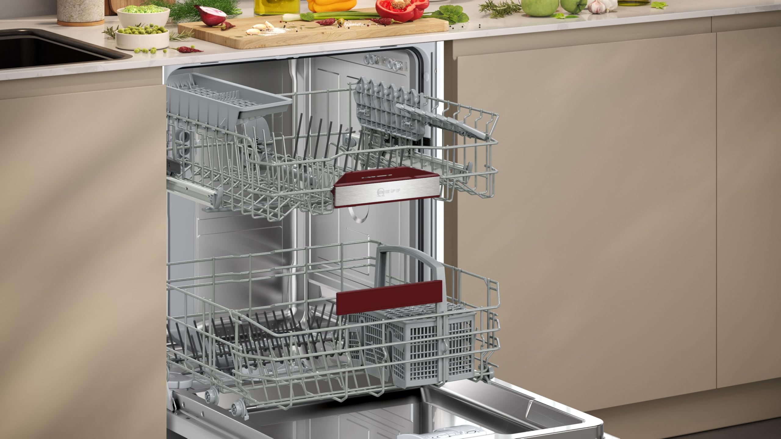 Neff S155EBX16E, N 50, Smarter Geschirrspüler Vollintegriert, 60 cm, 42 dB, Made in Germany, 13 Maßgedecke, 6 Programme & 4 Sonderfunktionen für kraftvolle Reinigung, Open Dry Trocknung, Aqua Stop | Made in Germany, optische InfoLight Anzeige, Open Dry au