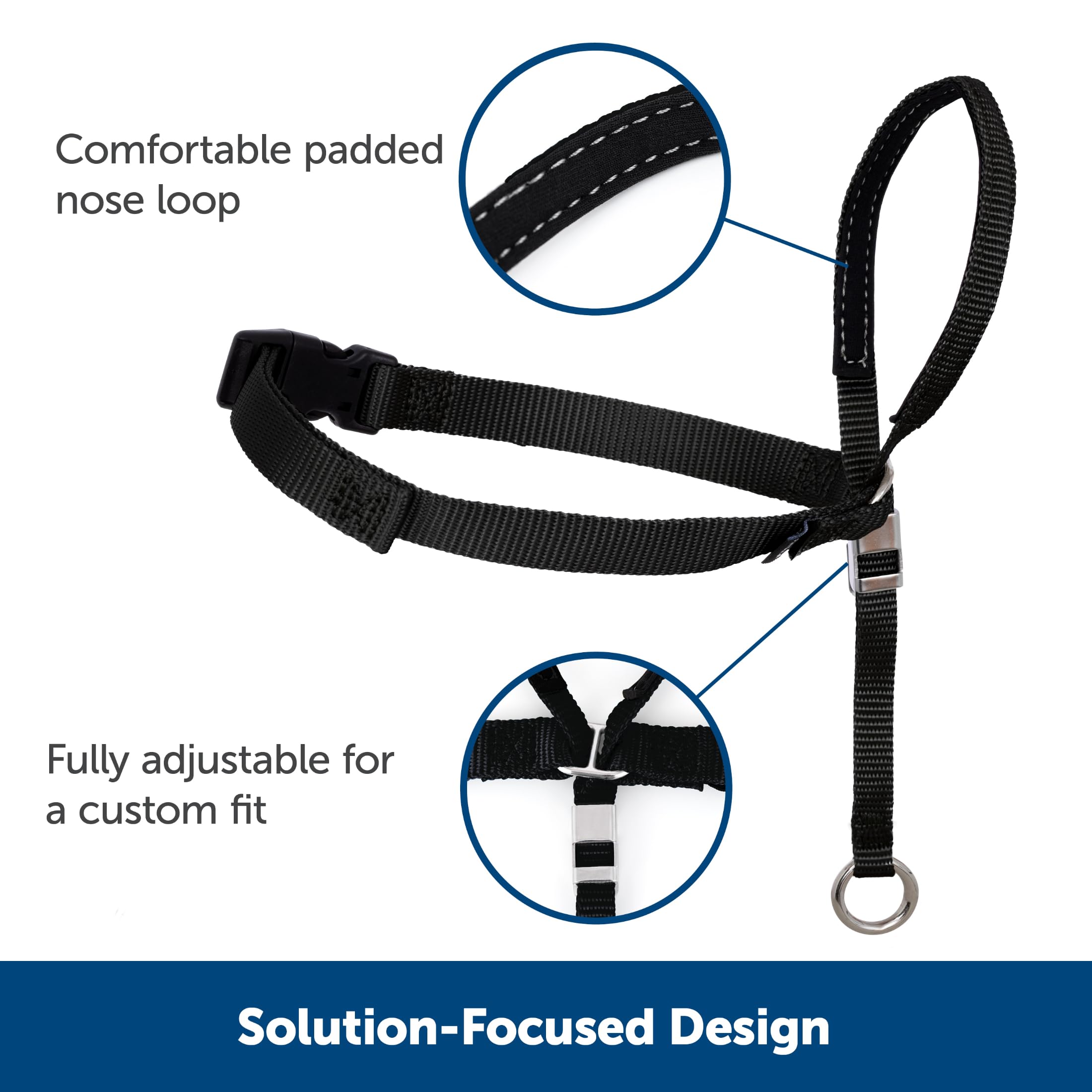 PetSafe - Licol Easy Walk pour Chien Moyen (M), Confortable, Anti-Traction, avec Laisse en Nylon (Inclus) - Noir