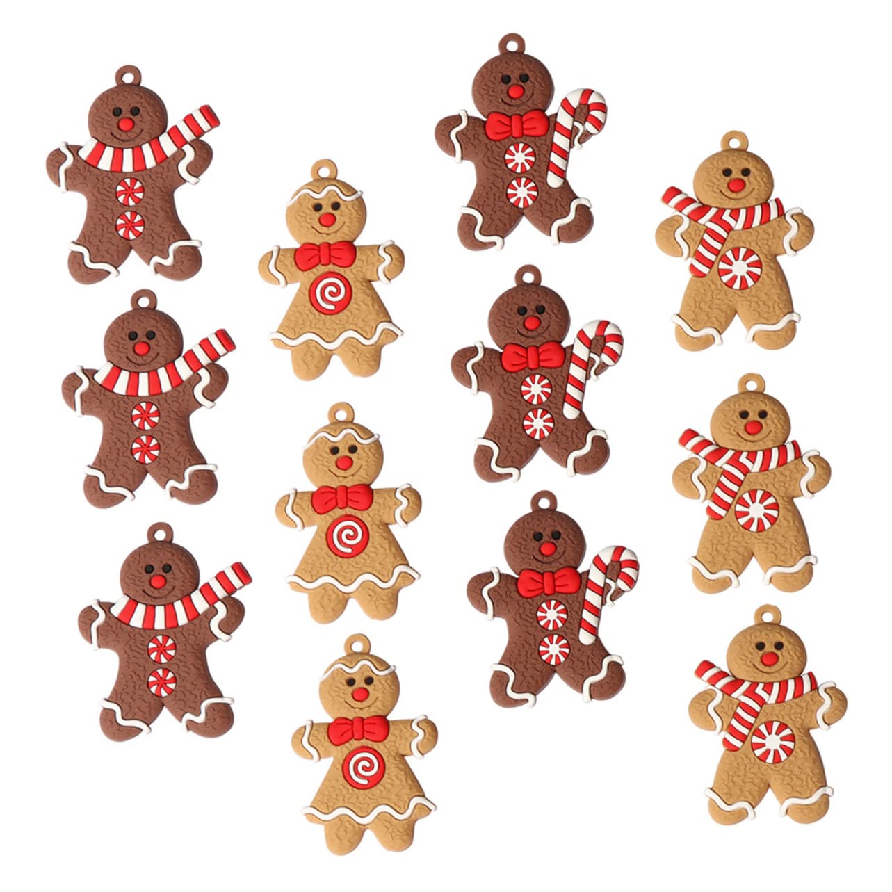 Ciieeo 24piezas Adornos Navideños de Hombre de Jengibre Decoración para Árbol de Navidad Fiestas y Hogar
