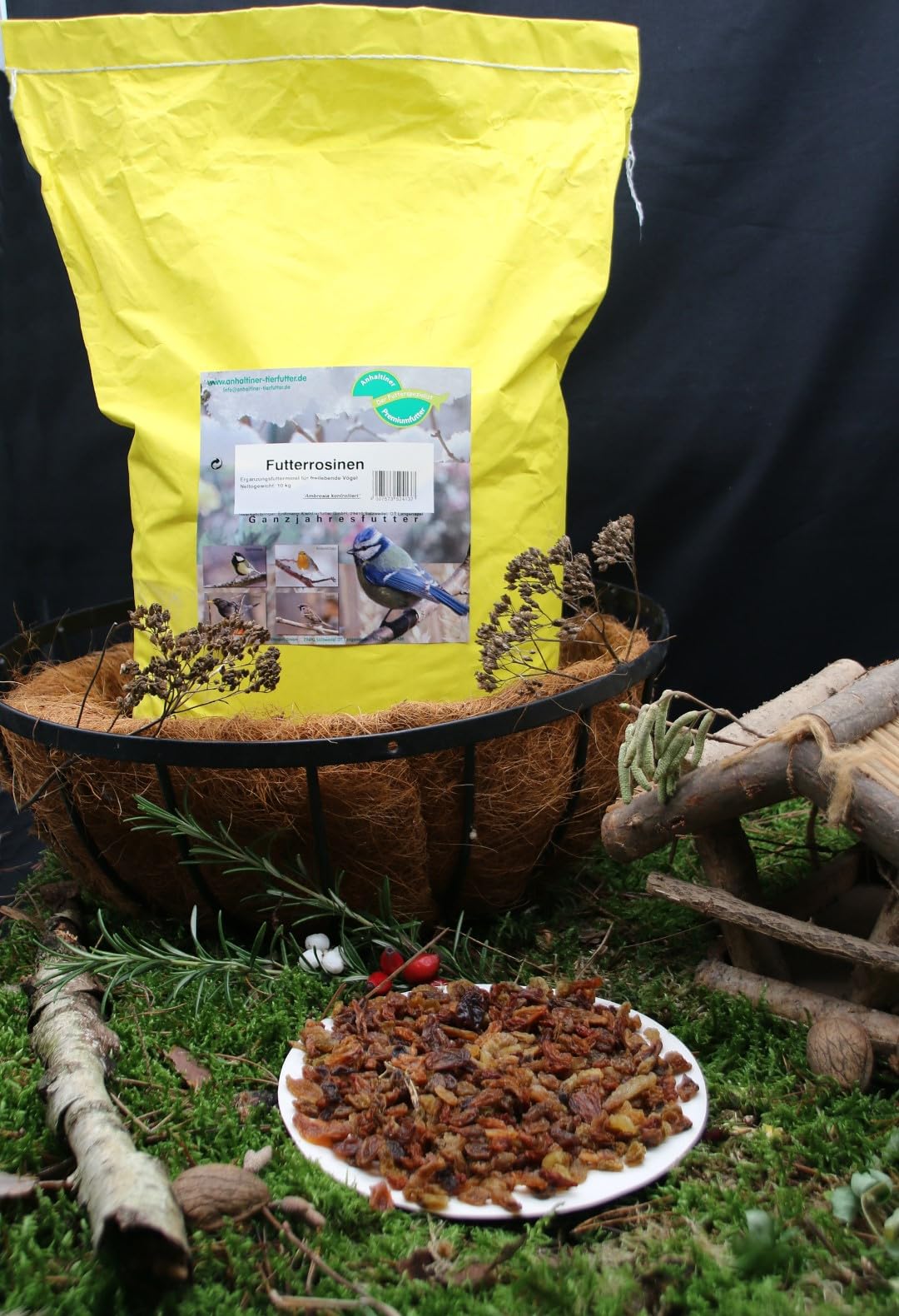 Anhaltiner Futterrosinen 10 kg Premiumfutter Rosinen für Futterzwecke Vogelfutter Wildvogelfutter Ganzjahresfutter