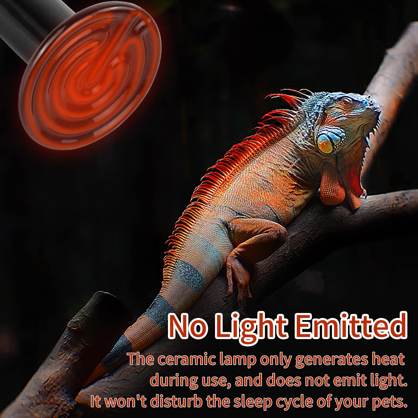 REPTI HOME 100W Ceramic Heat Emitter (2 Pack), Reptile Heat Lamp Bulbs, Ceramic Heater for Amphibian, Pet Brooder Coop, Chicken, Dog, Cat - image 4