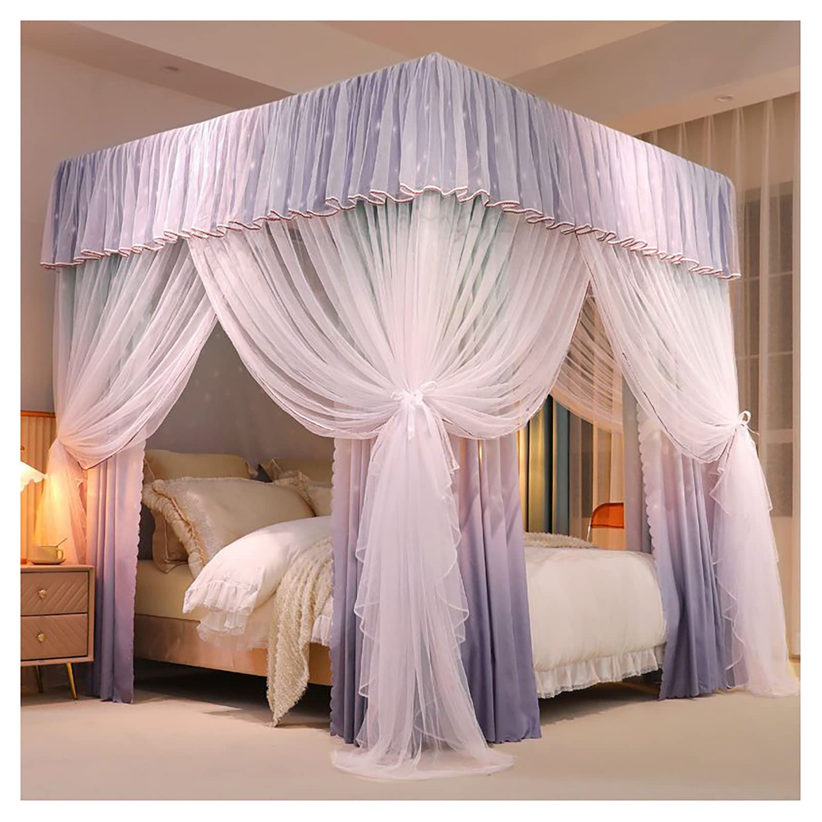 Cortina de cama con dosel para crear un oasis de paz en tu habitación individual o de matrimonio