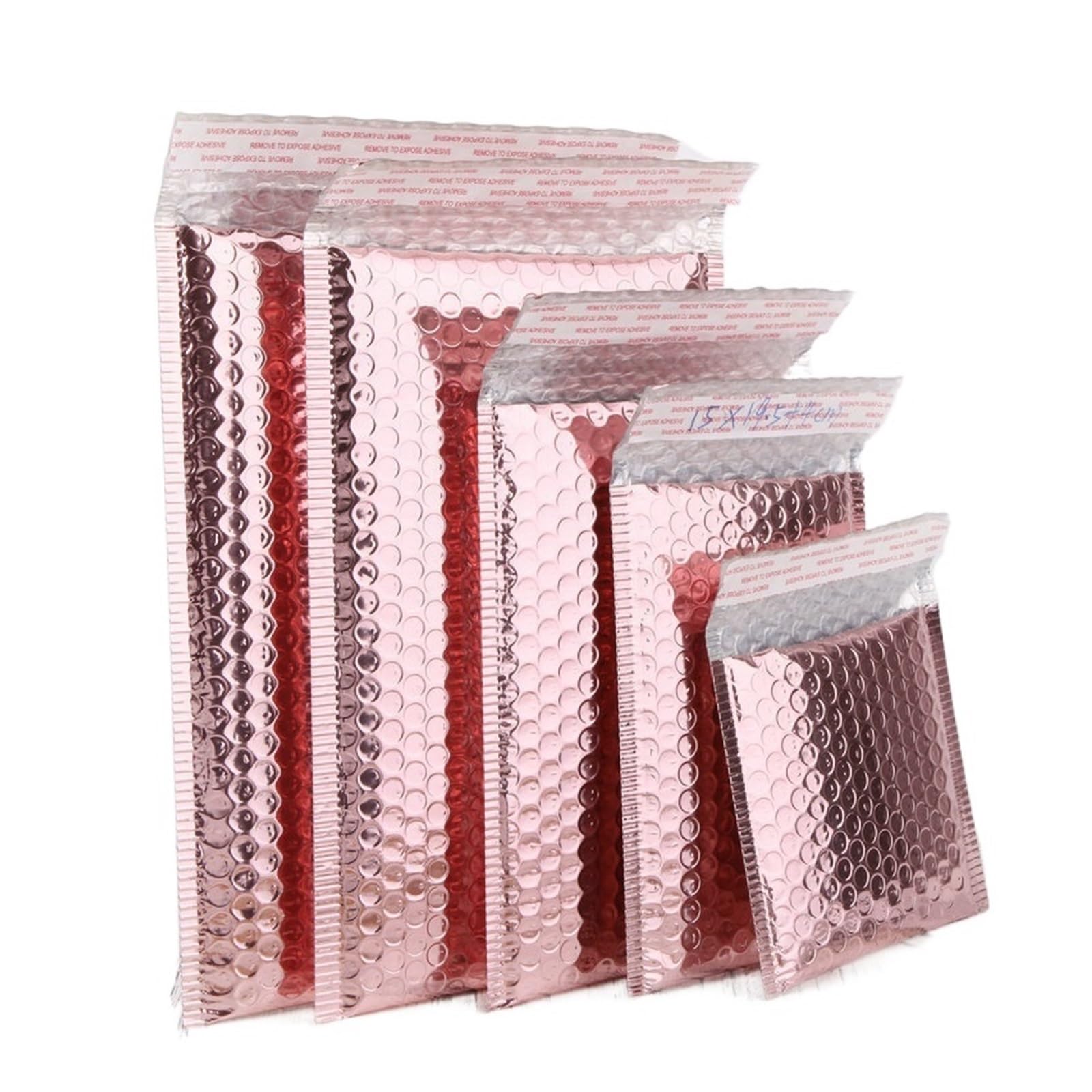 Luftpolsterumschläge, Verpackungsbeutel, Luftpolsterfolie, Roségold, Luftpolsterumschlag, Schaumstofffolie, Versandtasche, wasserdichte Luftpolsterumschläge for Geschenkverpackungen, 50 Stück Verpacku