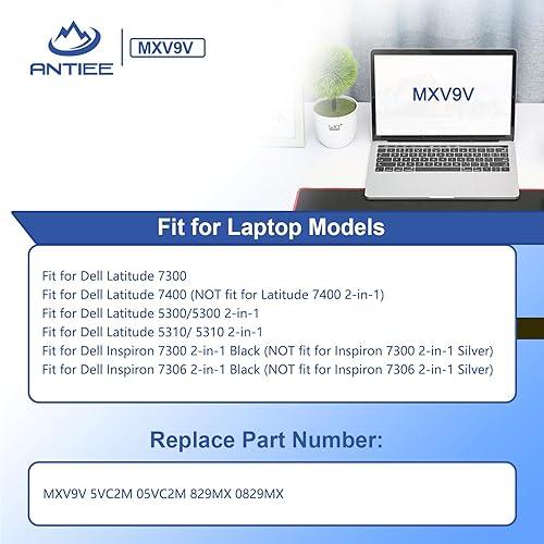 Miniatura 3 de MXV9V 60Wh - Batería para portátil Dell Latitude 5300 5310 7300 7400 E5300 E5310 E7300 E7400 Latitude 5300 5310 2 en 1, inspiron 7300 7306 2 en 1,