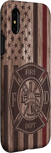 Miniatura 9 de Funda de regalo para iPhone 14 Pro Max Wood Fireman American Flag Thin Red Line US Firefighter