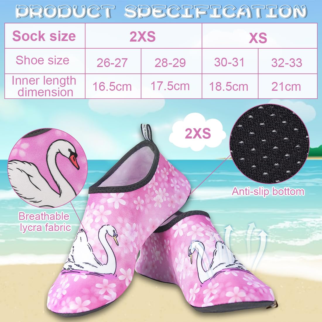 Scarpe da Scoglio Bambini, Scarpe Mare Rapida Asciugatura, Antiscivolo Scarpette da Scoglio per Bambino Bambina e Ragazzi Ragazze Gr.26-29