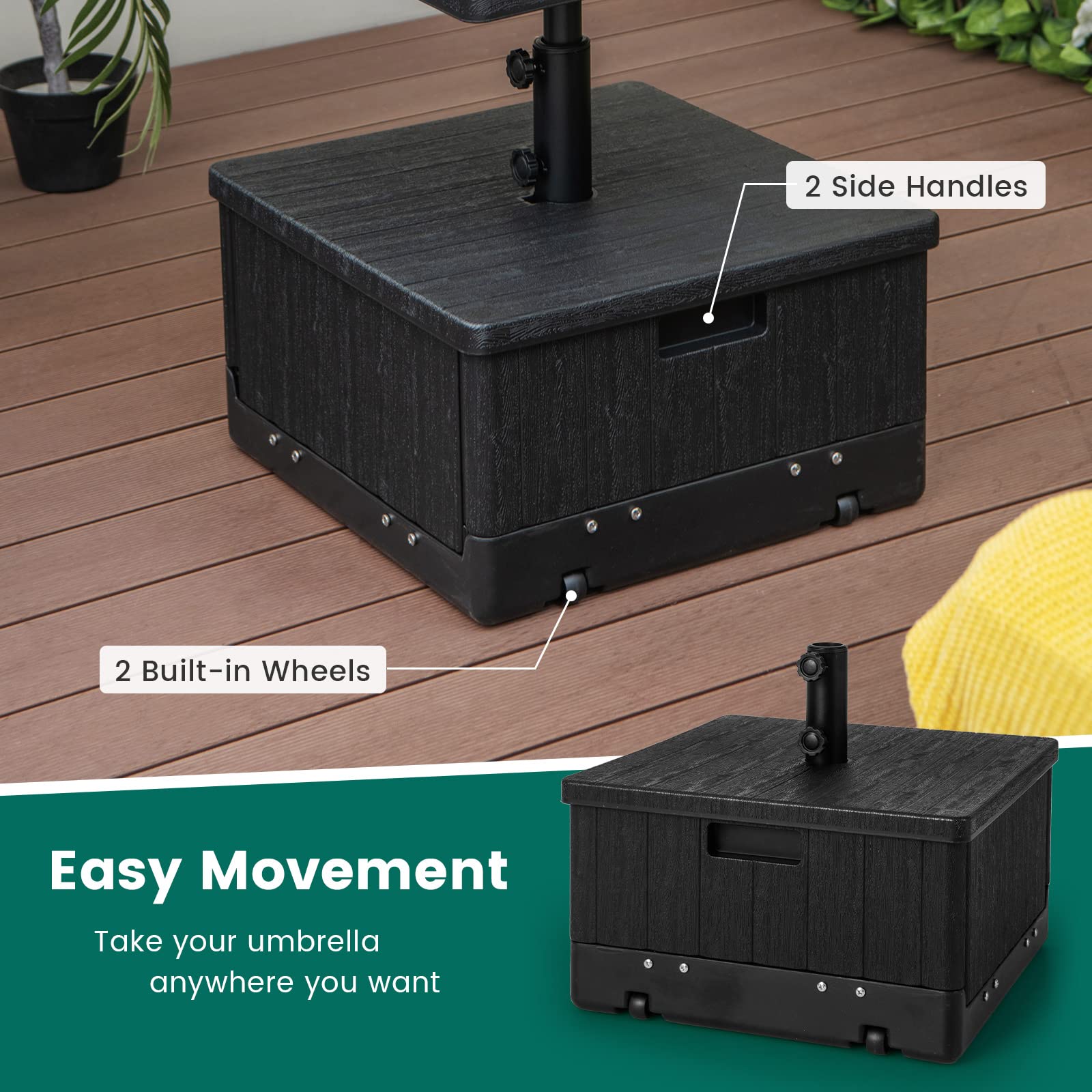 eastlake patio umbrella side table Giantex Outdoor with Stand, 175 lbs Fillable Weighted Bag, Adjustable Umbrella Table Tray, 2 Wheels and 2 Handles, Umbrella Base with Storage for Deck Garden Poolside ( Panther martin Schwinn Signature Men's Fremont maintenance and easy to NAME:MANIK'R BLUE