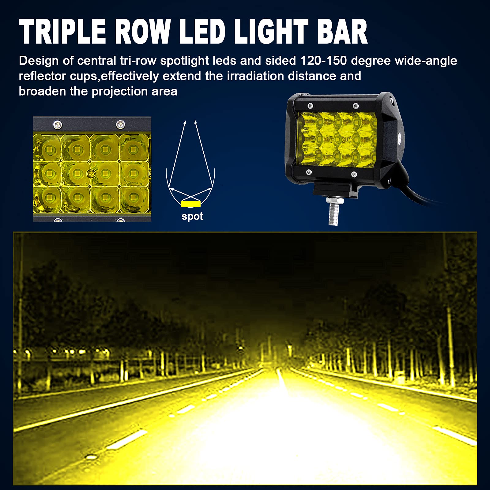 Willpower 2pcs 10cm 36W Faro da Lavoro LED 12V 24V Cubo Faretto LED Spot Luci di Lavoro Impermeabile Fari Led Fendinebbia Luci per Trattore Auto Fuoristrada Camion ATV Barca 4x4