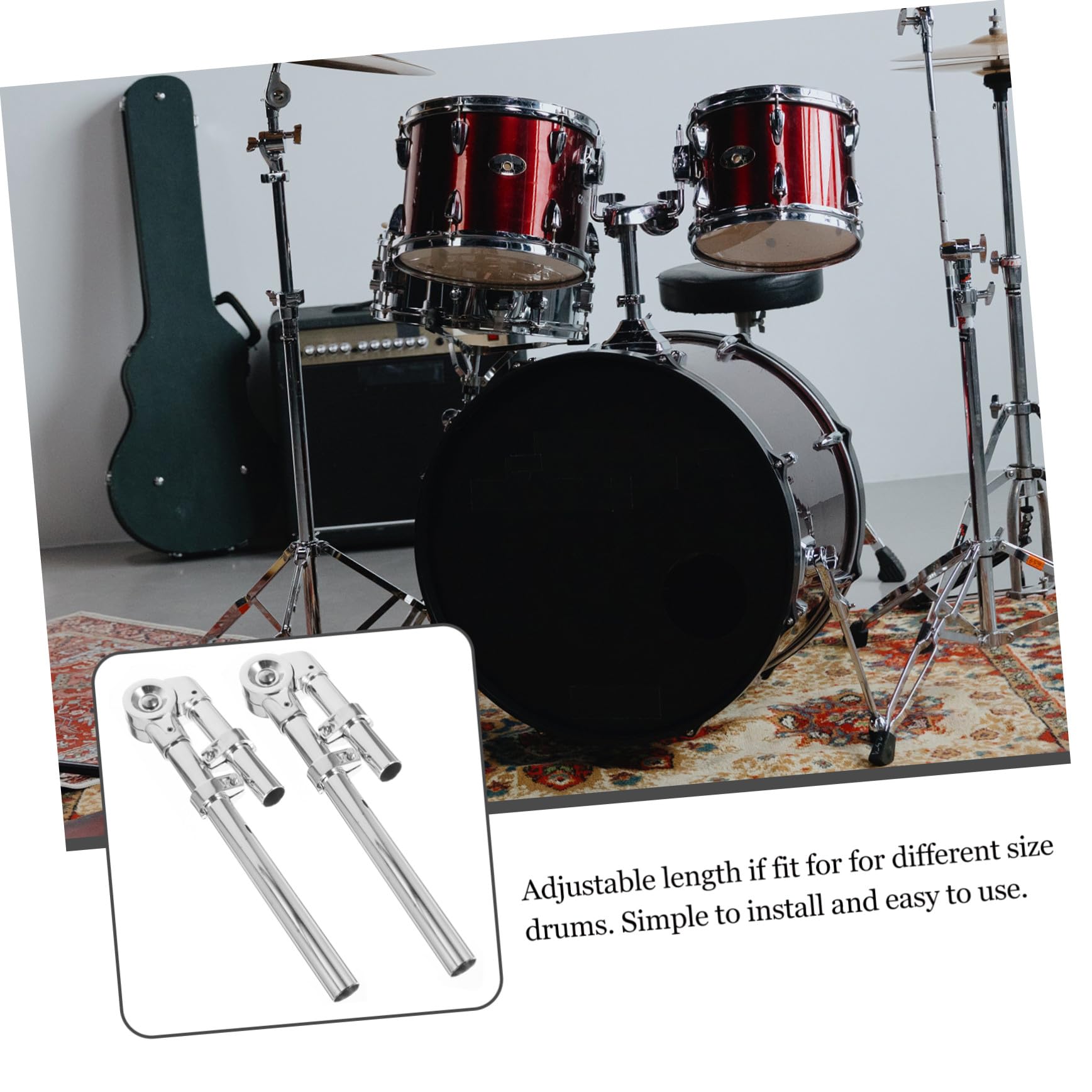 Tom Drum Halterung aus Metall, Leichte Robuste Aufhängung, Silber