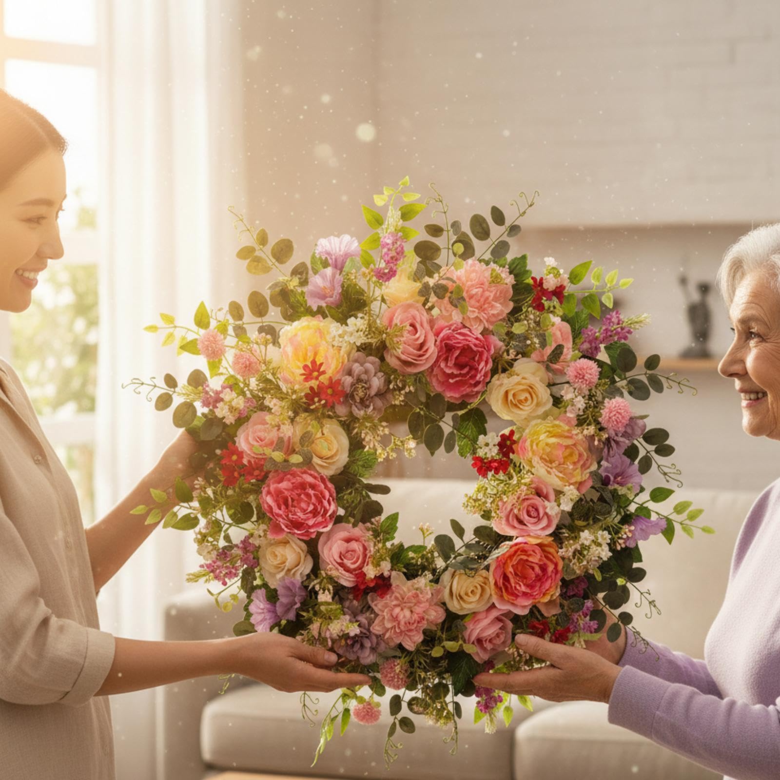Künstlicher Türkranz, hängender Blumenkranz für Hochzeiten
