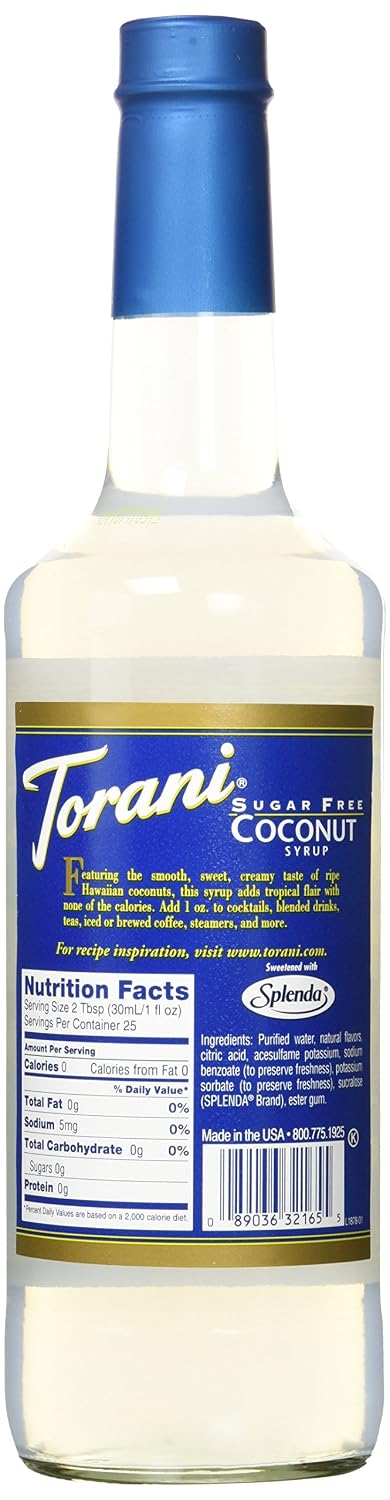 Torani Sugar Free Coconut Syrup, 750mL