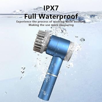 Electric Spin Scrubber,5 Heads Handheld Power Scrubber Electric Cleaning Brush,3 Adjustable Speeds Waterproof Electric Spin Scrubber Cordless Brush for Kitchen Bathroom Tile Bathtub,Toilet,Window