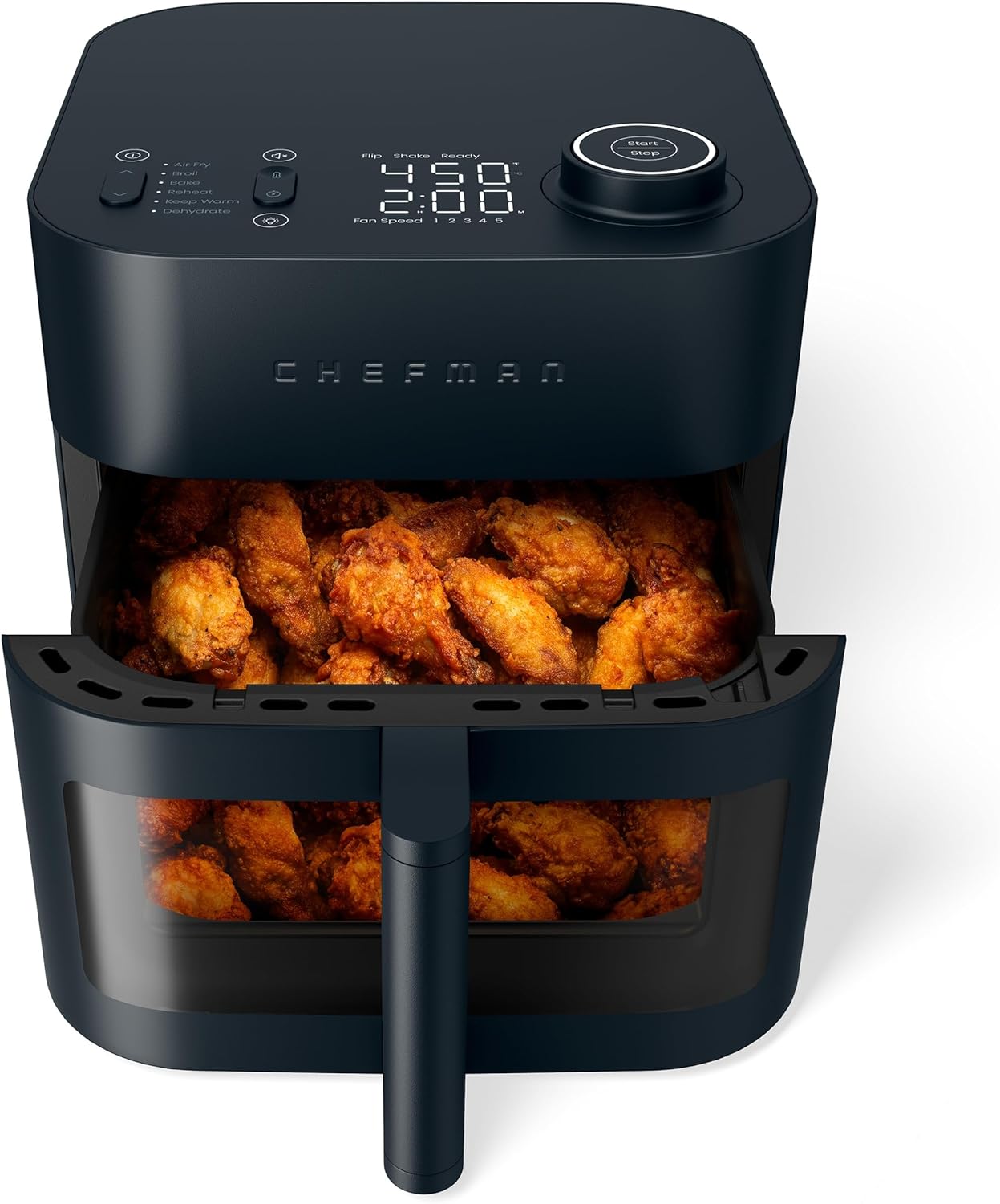 Chefman Crispinator Air Fryer 6-in-1 with 8 Qt capacity, 450°F Max Temp with TurboFry Pro Technology for Fast and Even Results, Viewing Window, Nonstick Ceramic Basket, 10-Pc Liner Starter Pack Chefman Crispinator Air Fryer 6-in-1 with 8 Qt capacity, 450°F Max Temp with TurboFry Pro Technology for Fast and Even Results, Viewing Window, Nonstick Ceramic Basket, 10-Pc Liner Starter Pack