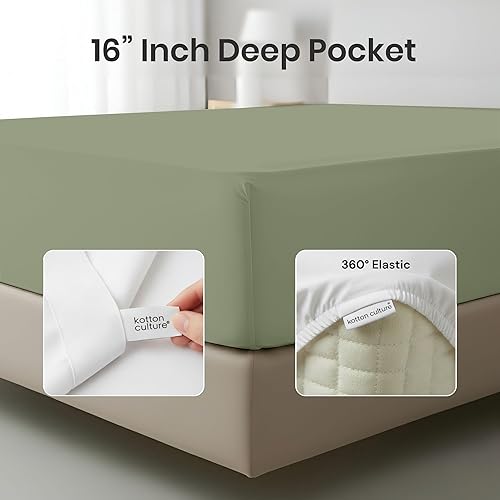 Miniatura 4 de Kotton Culture Juego de sábanas tamaño King de 1000 hilos 100% algodón egipcio, 4 piezas, ropa de cama de lujo de alta calidad, suave, refrescante,