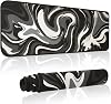 Large Mouse Pad,Topographic Contour Gaming Mouse Mat, Extended XL Mousepad with Non-Slip Rubber Base,Office Full Desk Mat with Stitched Edges,Long Keyboard Mouse Pad,31.5×11.8×0.12 inch,Abstract