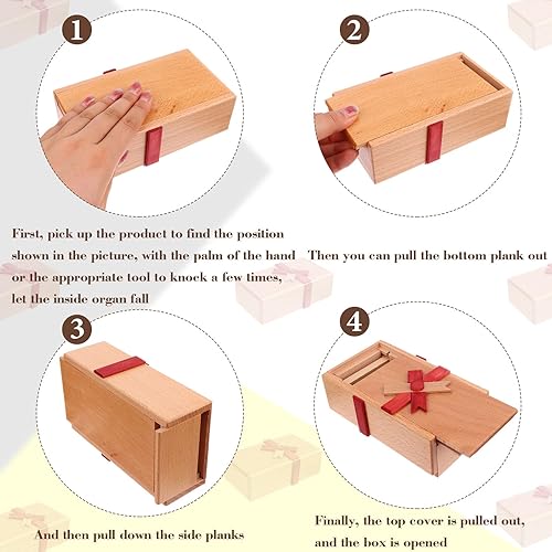 Vista 18 de Paquete de 4 cajas de rompecabezas secretos de madera con compartimento oculto, cajones mágicos de rompecabezas 3D, caja de rompecabezas para Tipo 4