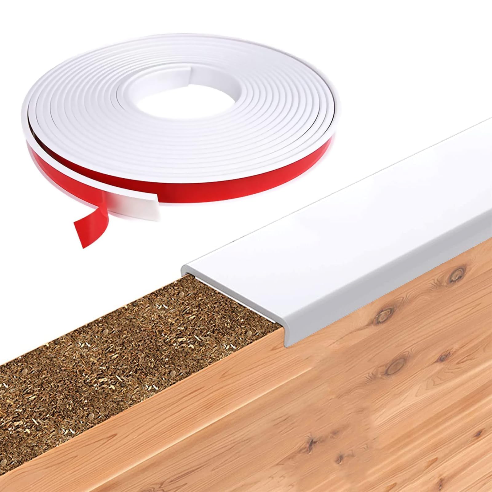 GOIEHIR 16 mm Umleimer Furnierklebeband, 5 m lang U-Form Selbstklebend Möbelkantenband, Flexible TPE Kantenschutz klebeband, für Tisch, Schrank Schutz&Reparatur, weiß