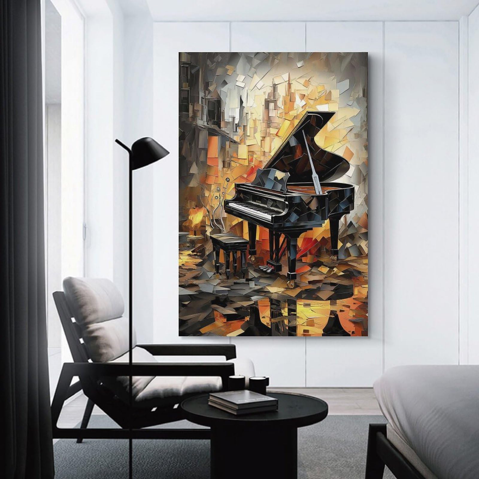 Amazon.com: Abstract Oil Painting Style Piano Canvas Painting
