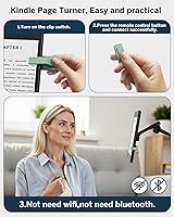 Vista 3 de [Compatible con fundas] Anillo pasador de páginas con control remoto para Kindle Paperwhite Oasis Scribe Kobo eReaders, controles remotos para verde