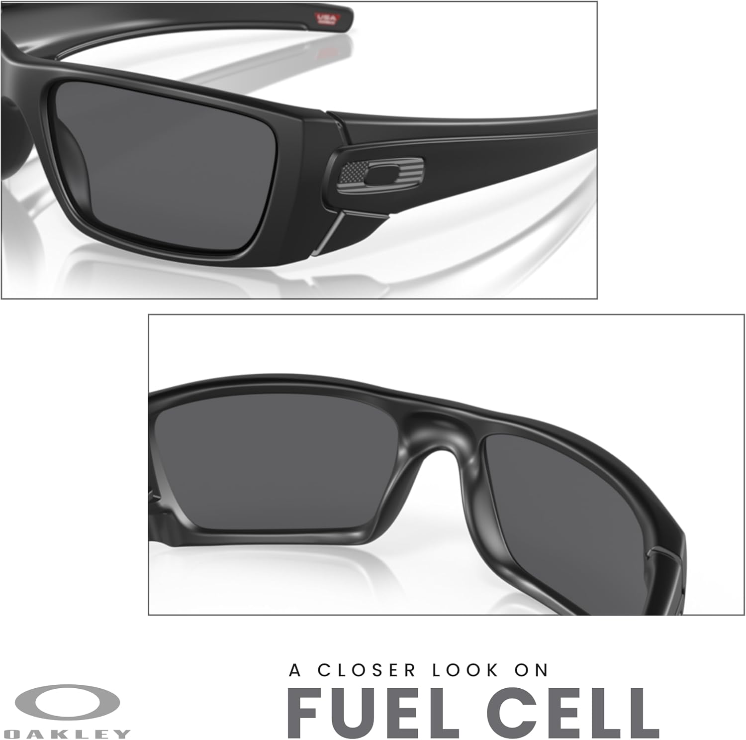 OAKLEY Fuel Cell OO9096 Rectangular Sunglasses For Men+ Bundle Accessory Leash Kit, Microfiber Pouch