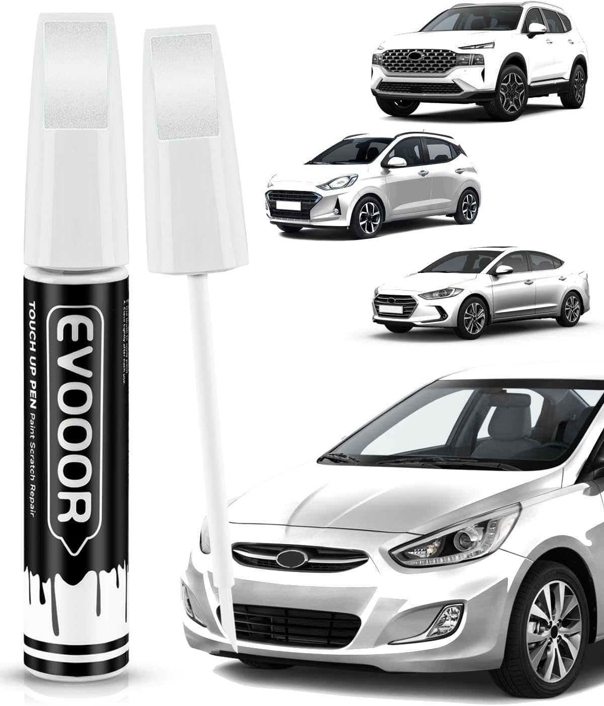 Serenity White Pearl(W6H) Touch Up Paint Compatible with Hyundai Exact Match 2 in 1 Touch up Paint for Chips and Nicks Repair with 2pcs Disposable Micro Applicators