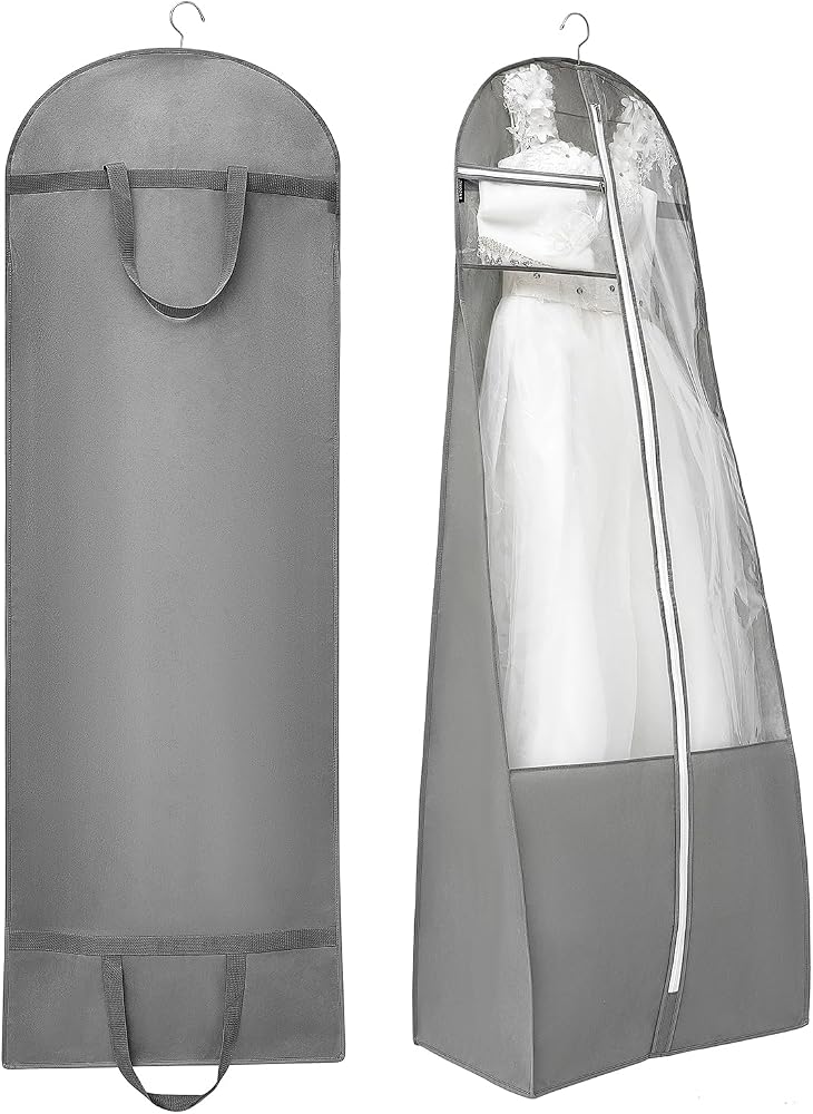 Amazon.com | ANZORG 70" Bridal Wedding Dress Bag for Long Gowns Travel  Garment Bag for Prom Evening Dress Petticoat With 15.7" Gusset (GREY) |  Garment Bags