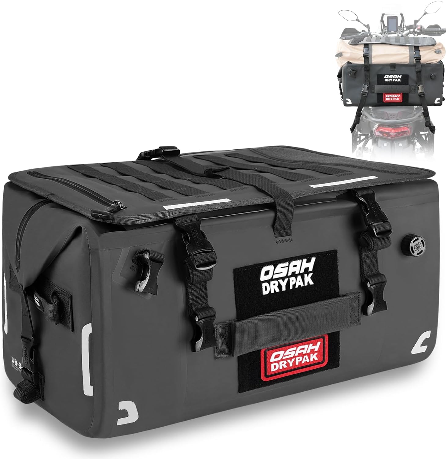 Waterproof Motorcycle Tail Bag, 40L Waterproof Duffel Bag, Motorcycle Dry Bag, Multifunctional Luggage Bag with Shoulder Straps for Travel, Camping, Fishing