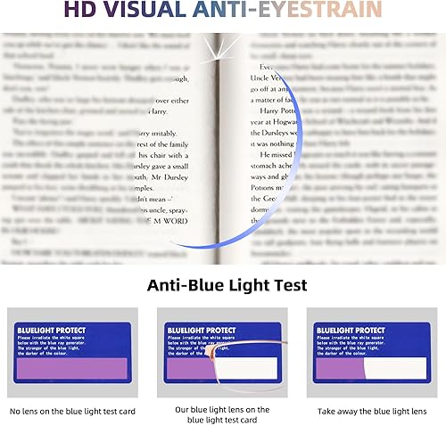 Miniatura 6 de FONHCOO Lentes de lectura para mujeres y hombres, con bloqueo de luz azul, lentes de lectura de metal con medio marco para computadora para lectura