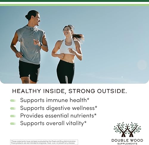 Miniatura 3 de Double Wood - Cápsulas de musgo marino irlandés, más potentes que el extracto de gel de musgo marino (180 unidades, 1,200 mg por porción)
