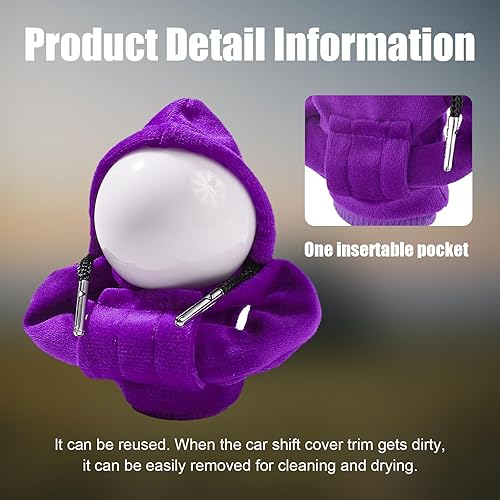 Miniatura 27 de Ziciner Funda para pomo de palanca de cambios de automóvil, diseño de suéter de moda, protector de palanca de cambios suave universal, accesorios