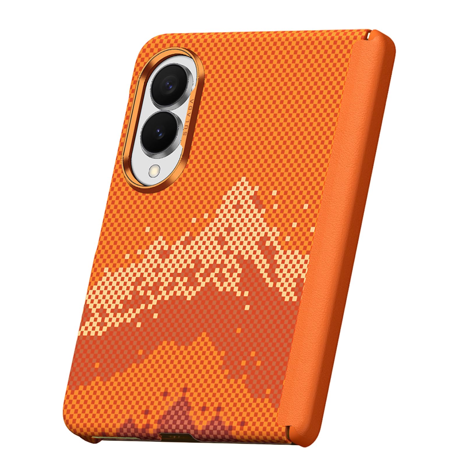 Custodia Magnetica For Samsung Galaxy Z Fold 8, Con Cornice In Metallo Custodia Protettiva Con Cerniera For Obiettivo Cover Sottile Smerigliata Anti-impronte(Orange)