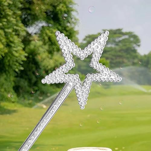 Miniatura 4 de Varita mágica de plata de 13 pulgadas, varita mágica de hada, varita de princesa, varita mágica para niños, mujeres y hombres, fiesta de cumpleaños,