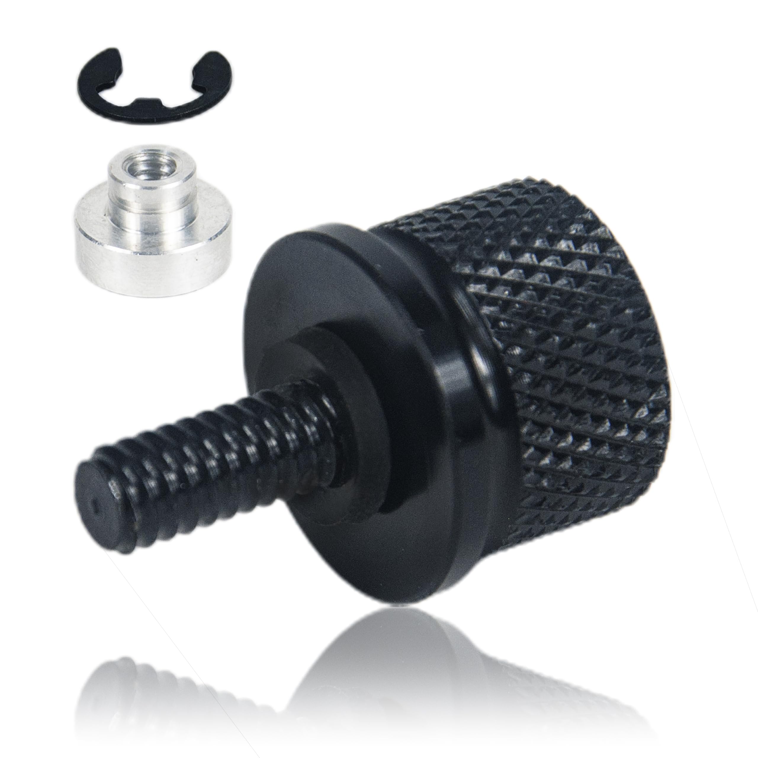 2 Pcs Motorcycle Bolt Kit, 1/4-20 Thread Fender Nut Kit, Aluminum Seat Bolt for Harley-Davidson Sportster Softail Touring Dyna 1996-After (Black)