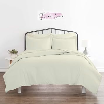 Ivory Duvet Covers Twin Size Brushed Microfiber Soft Light-Weight, Twin Duvet Cover Set - 3 Pieces with Zipper Closure, 1 Duvet Cover 68x90 inches and 2 Pillow Cases