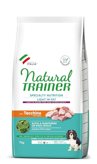 Foto 3 de 3 de Natural Trainer Ideal Weight Small & Toy Comida para Perros Adultos, Ligera, de Grasa con Pavo - 7 kg