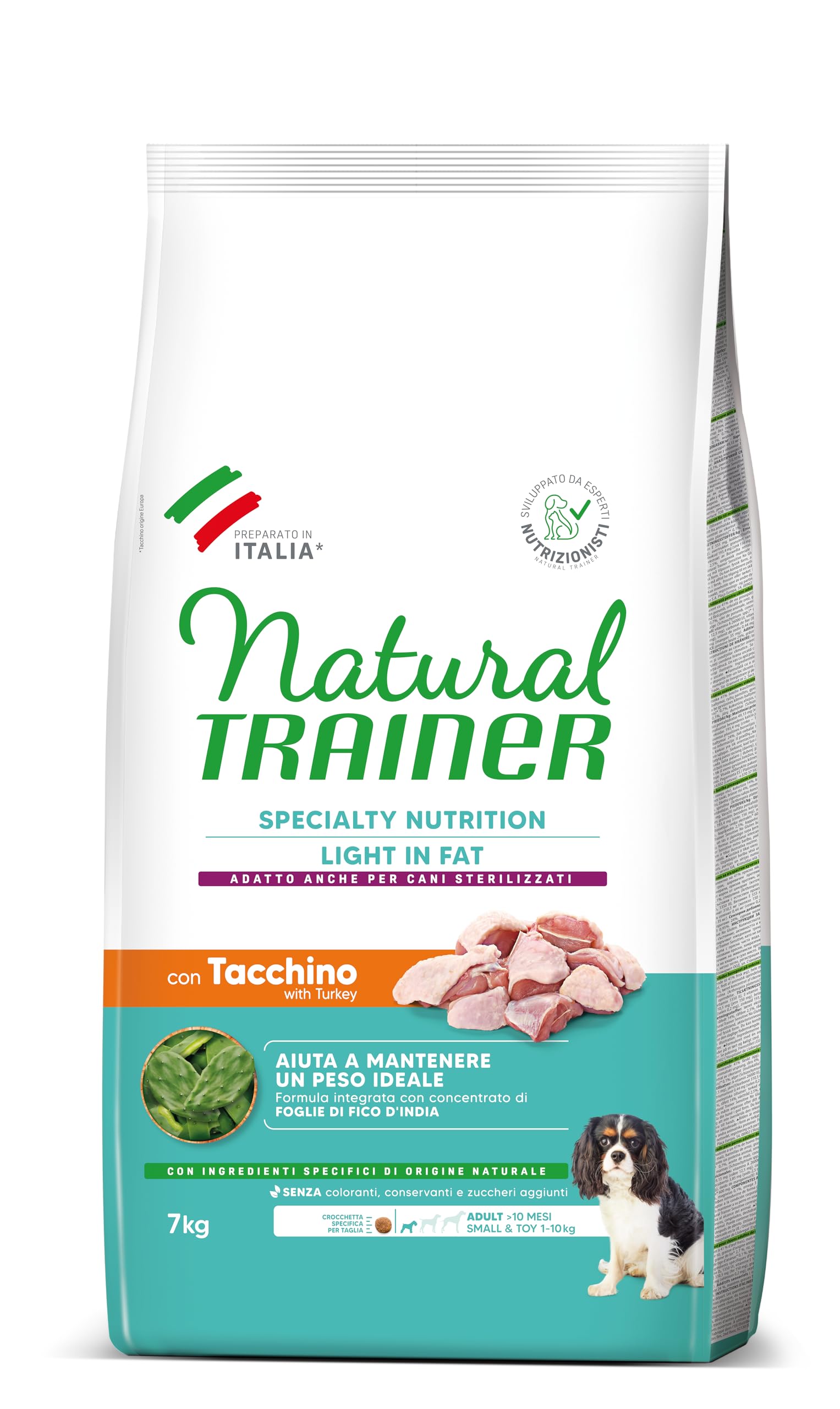 Natural Trainer Ideal Weight Small & Toy Comida para Perros Adultos, Ligera, de Grasa con Pavo – 7 kg