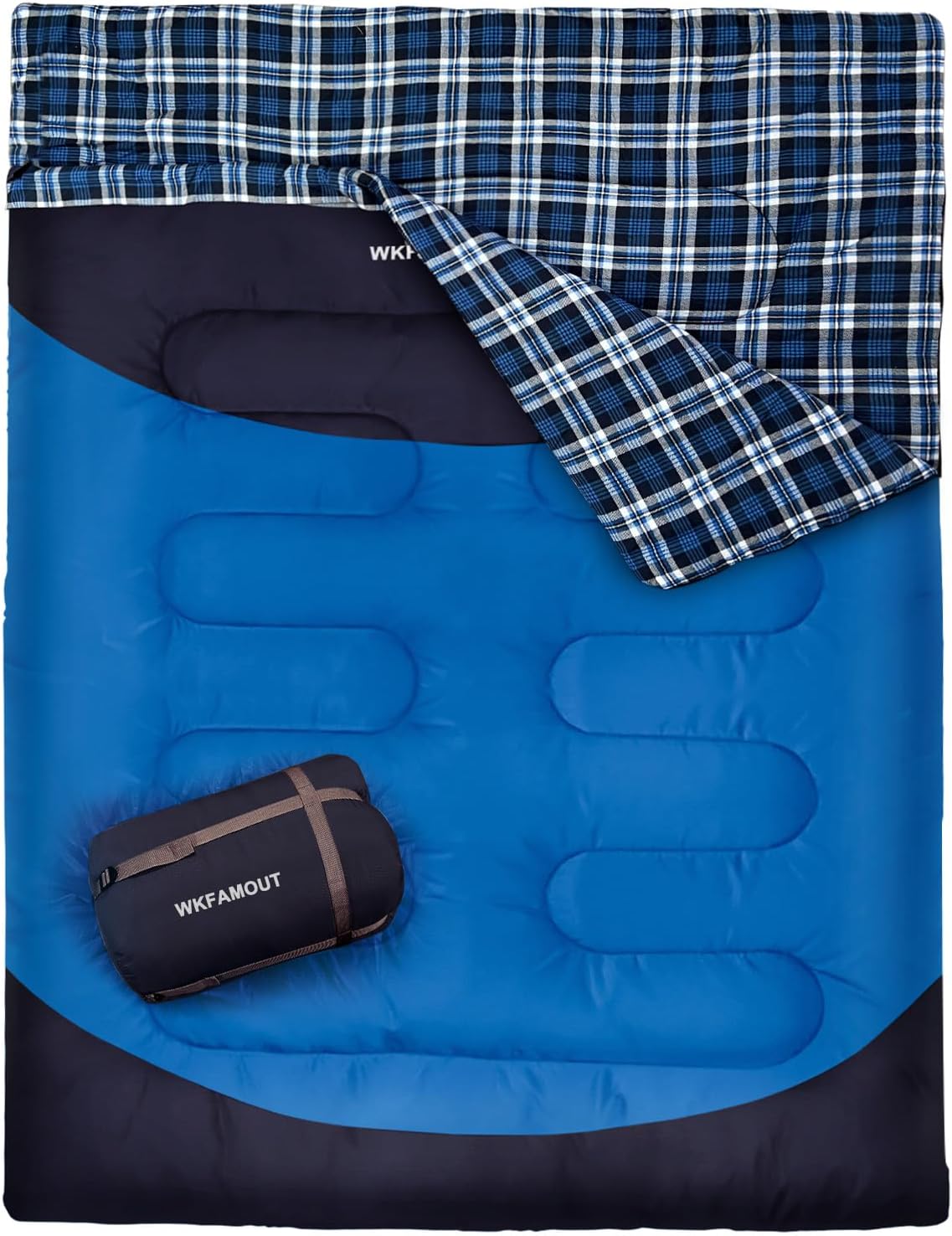 Queen Size Double Sleeping Bag for 2 Adults, Machine Washable & Waterproof