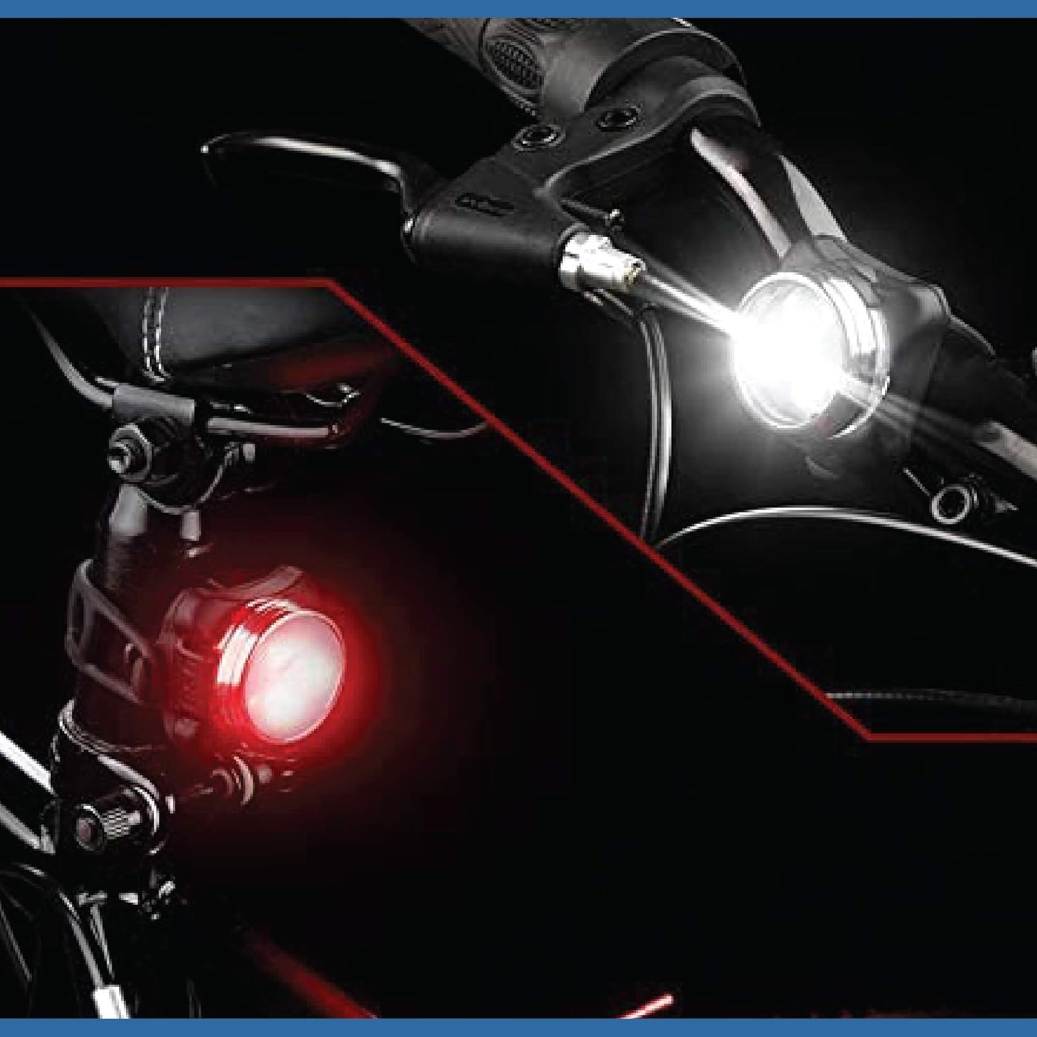 PCL Media ltd Lightweight Waterproof USB Rechargeable Bicycle LED Bike Lights, Front and Back, Red & White - Image 3