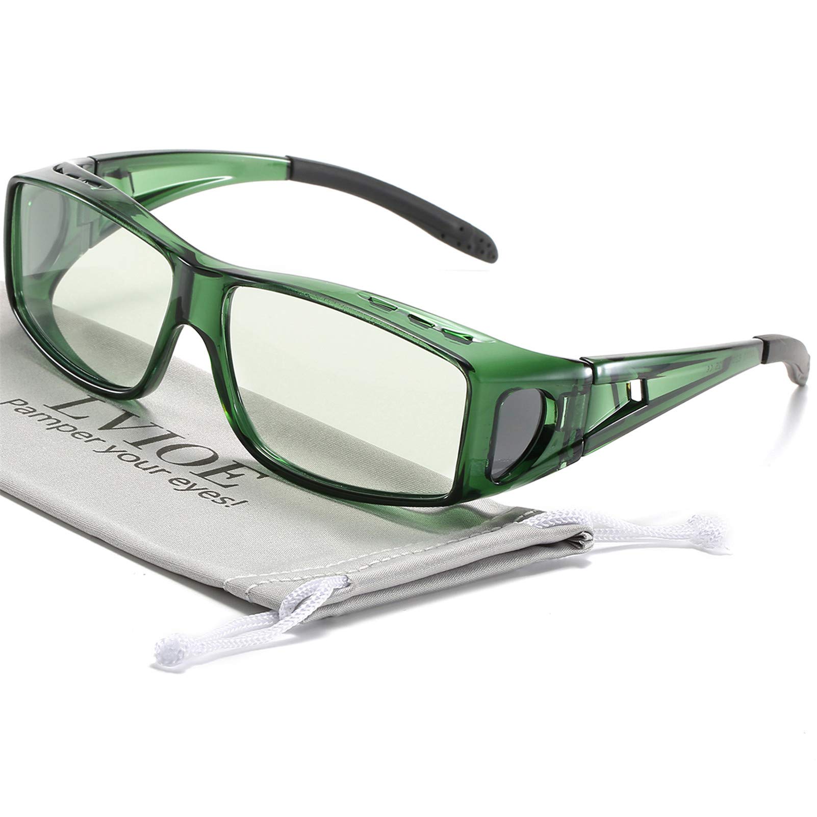 LVIOE Fit Over Blue Light Blocking Glasses and Computer Eyewear- Wear Over  Prescription Glasses/Reading Glasses/RX Glasses