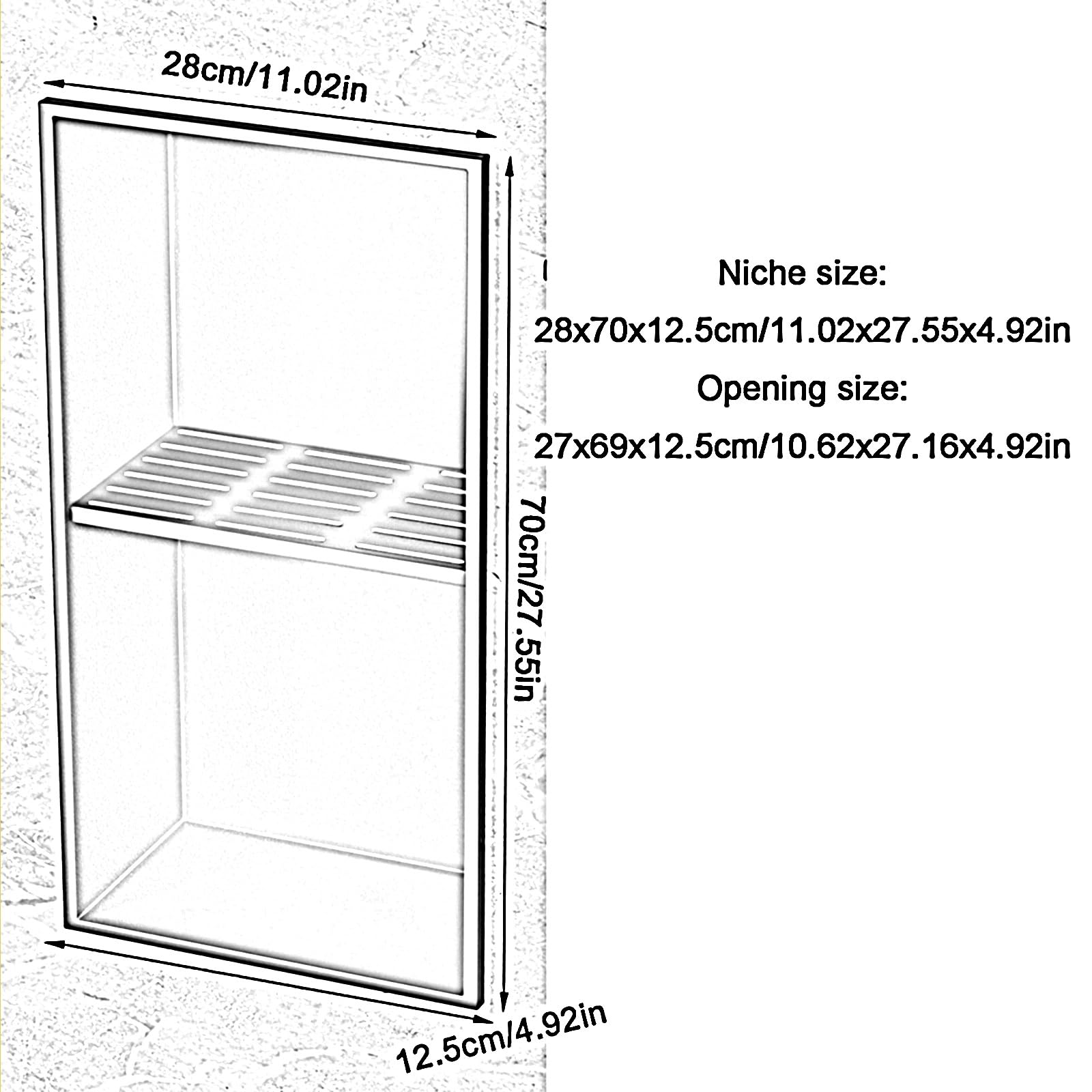 Mensola portaoggetti da bagno in acciaio inox con ringhiera, per soggiorno, camera da letto o hotel, design durevole ed elegante per una gestione efficiente dello spazio