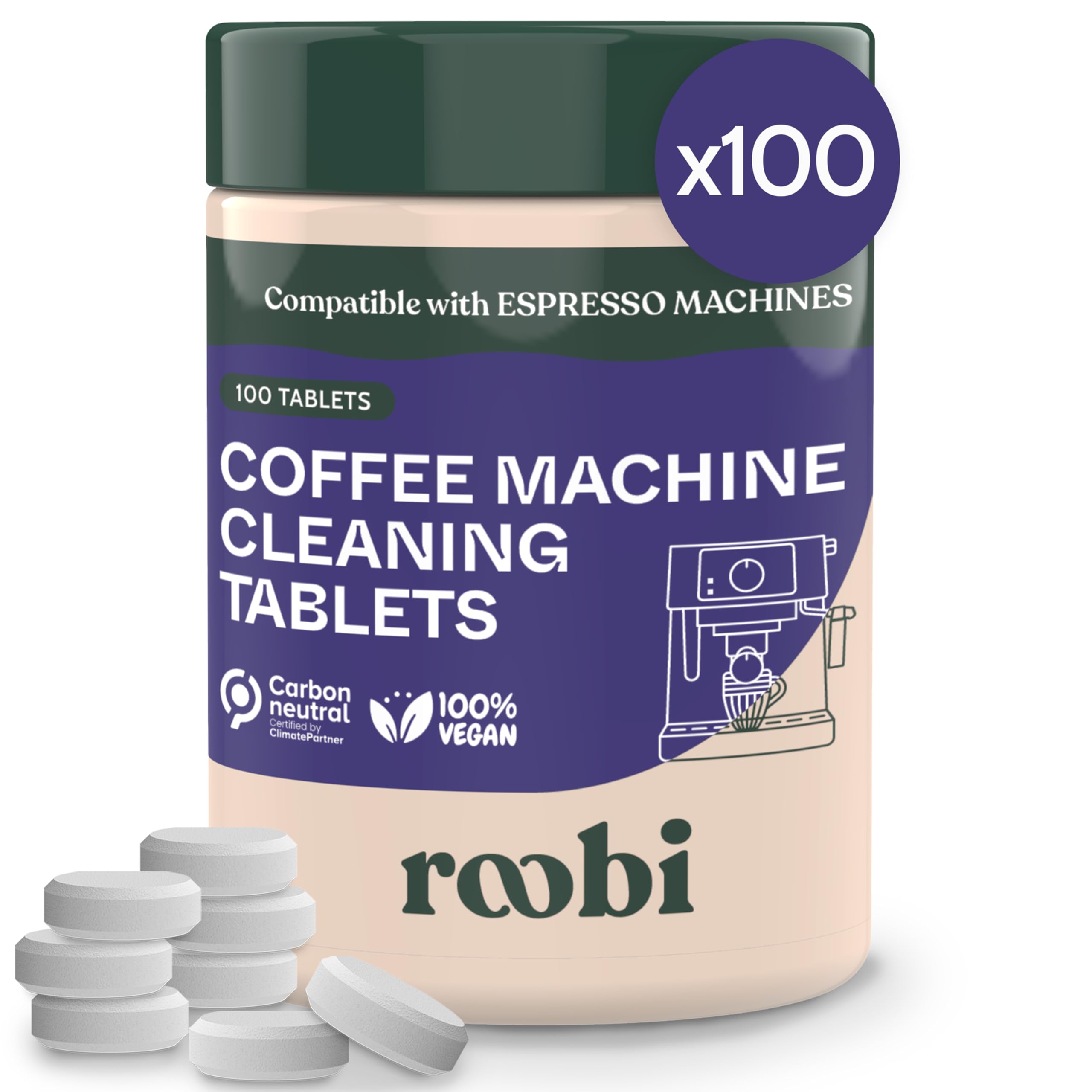 Roobi Espresso Machine Cleaning Tablets, 100 Count | Espresso Coffee Machine Cleaner Tabs…