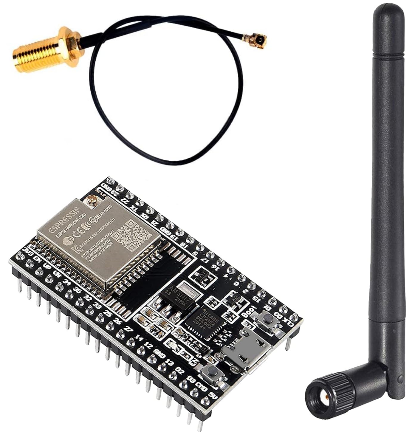 ESP32-DevKitC Scheda core Scheda di Sviluppo ESP32 ESP32-WROOM-32U Set per Arduino con Antenna & Cavo