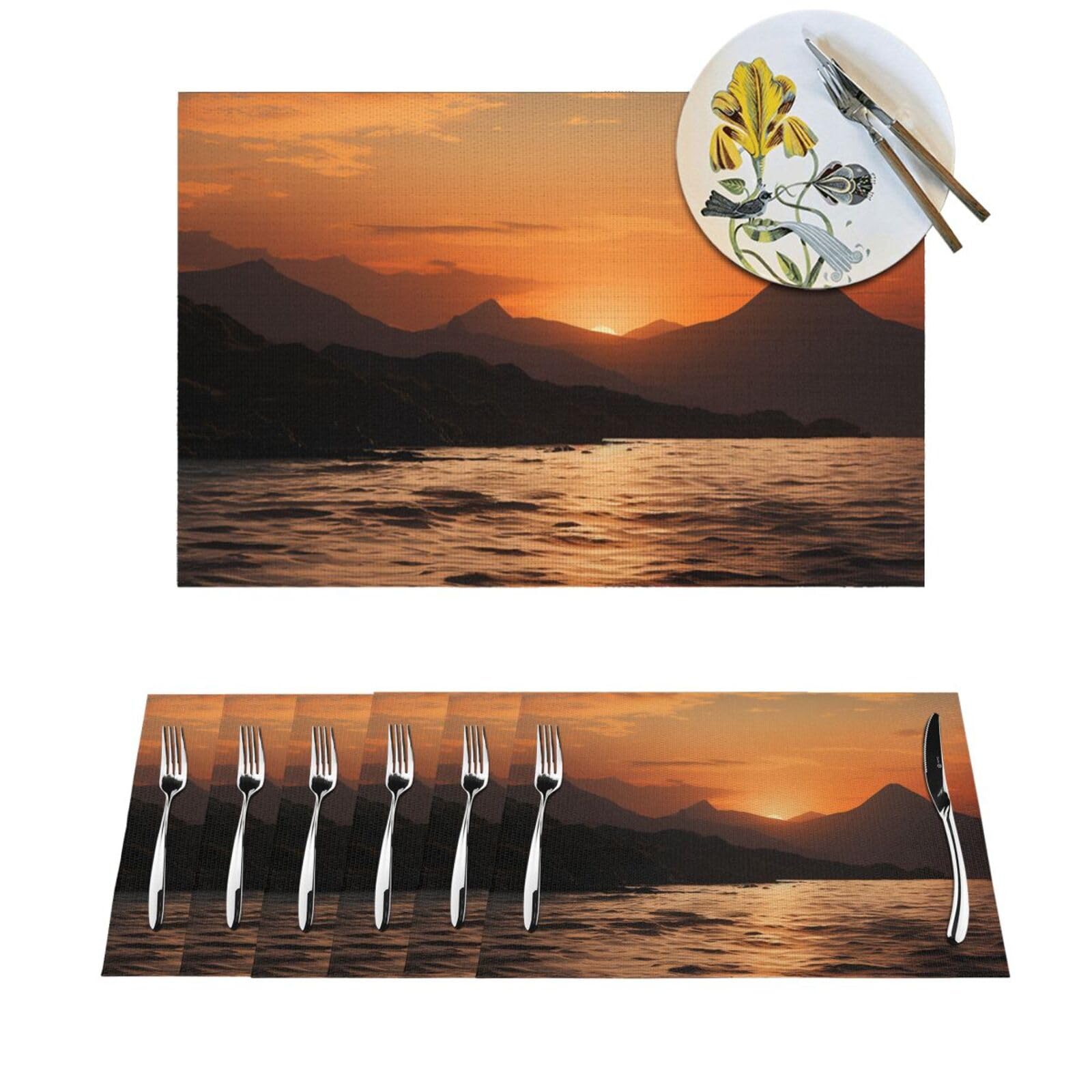 Tapis de table lavable anti-tache en PVC lot de 6 pour protéger la table des plats chauds