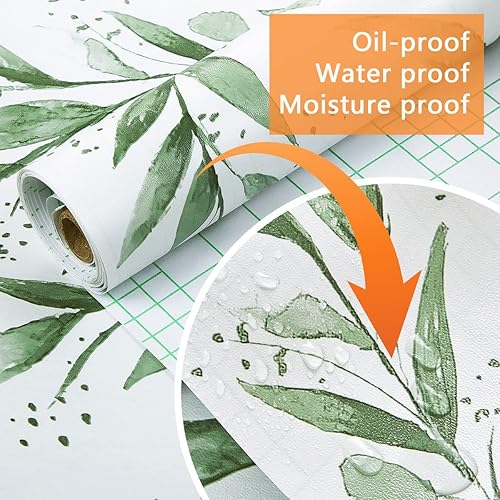 Miniatura 6 de Papel tapiz verde para despegar y pegar papel de contacto floral extraíble apto para inquilinos papel tapiz autoadhesivo para dormitorio papel de